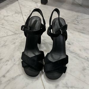 Topshop Black Velvet Heels size 39 euro